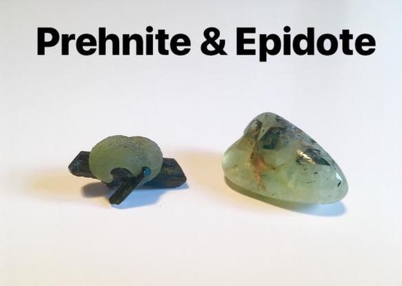 Prehnite and Epidote Crystals
