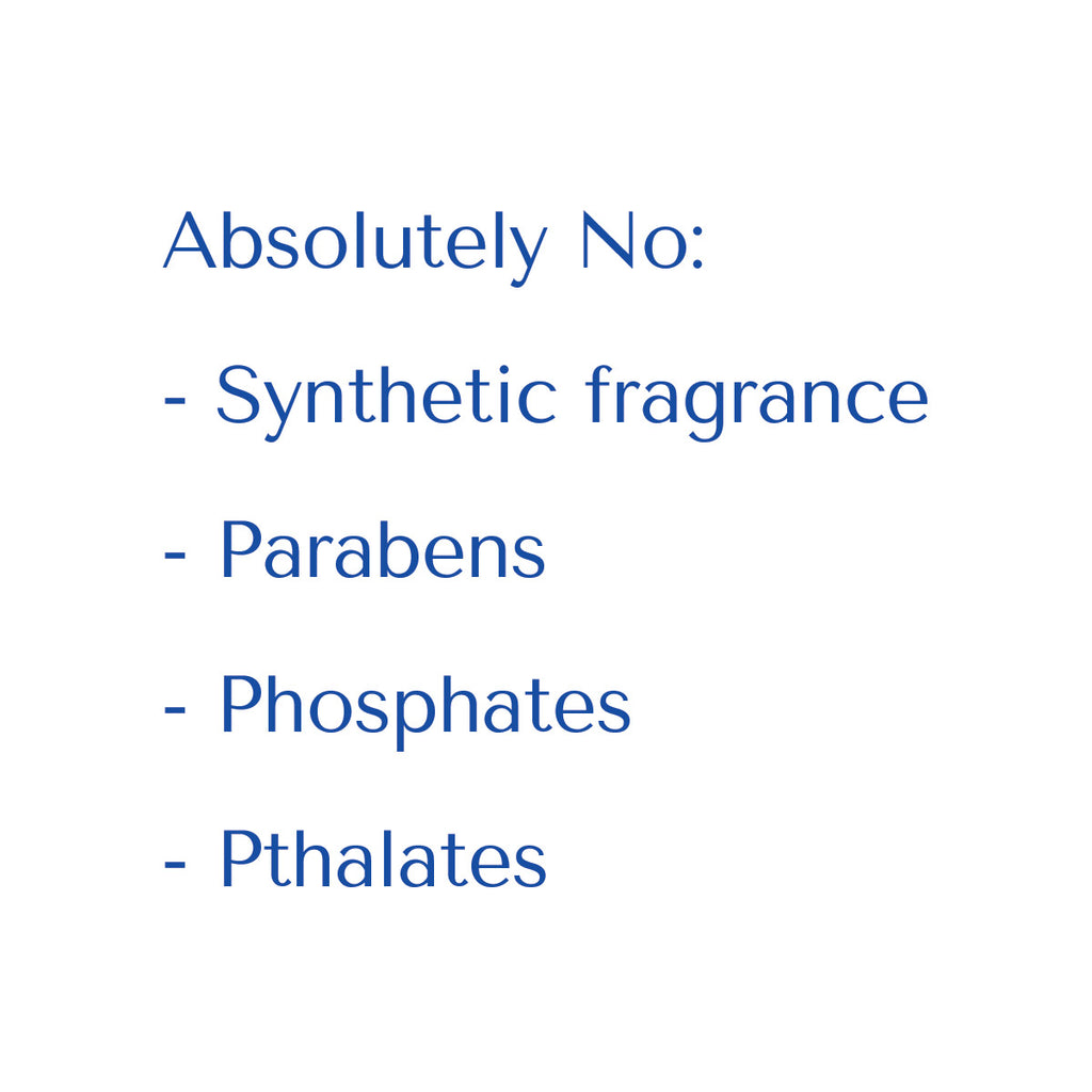 No fragrance parabens pthalates phosphates